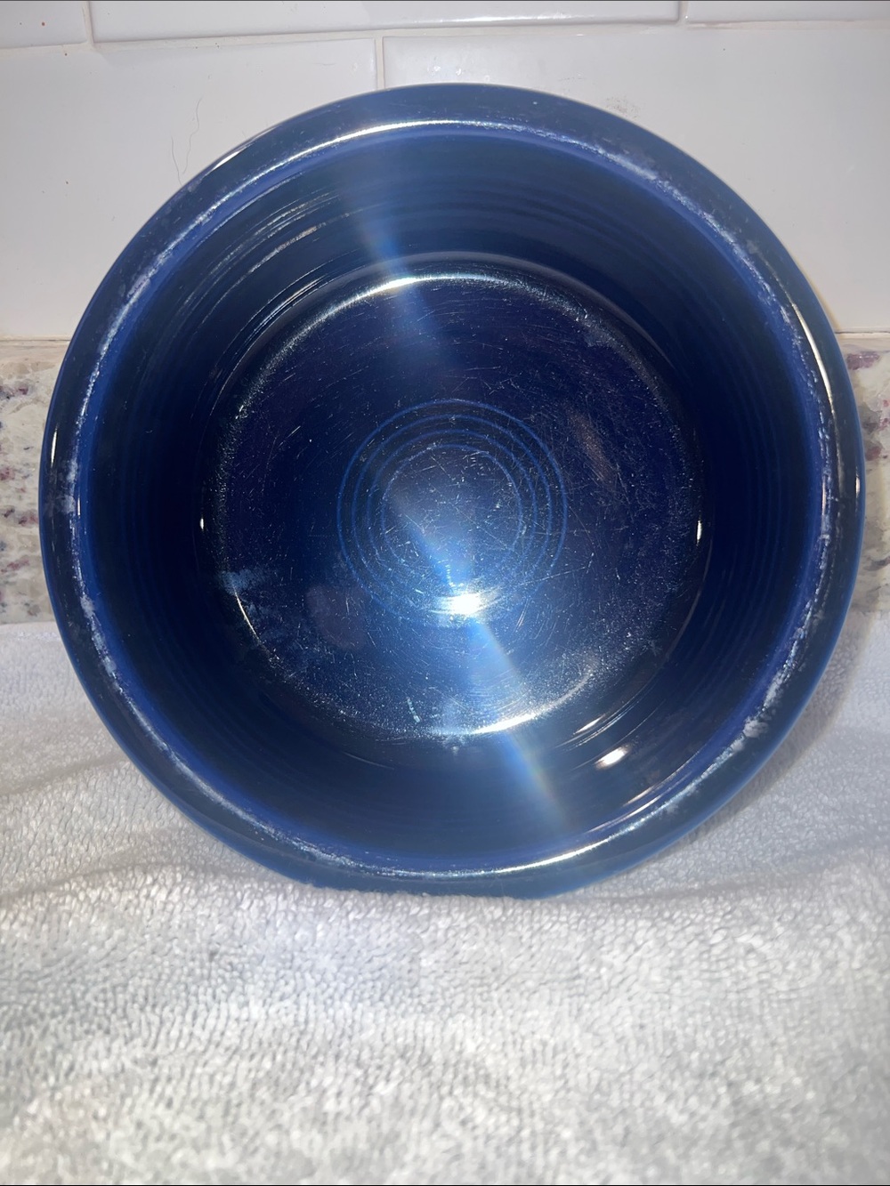 FIESTA 🥣 VINTAGE 90’s GREAT CONDITION COBALT BLUE CEREAL SOUP BOWL DISH - Picture 7 of 9